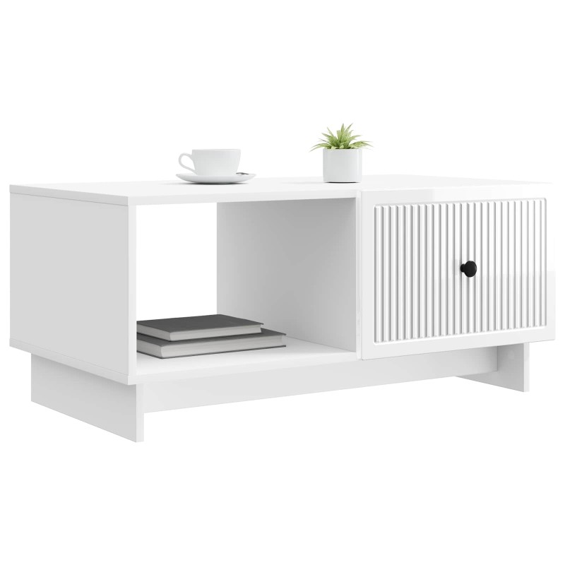 vidaXL Τραπεζάκι σαλονιού Γυαλιστερό Λευκό 90 x 50 x 40 cm