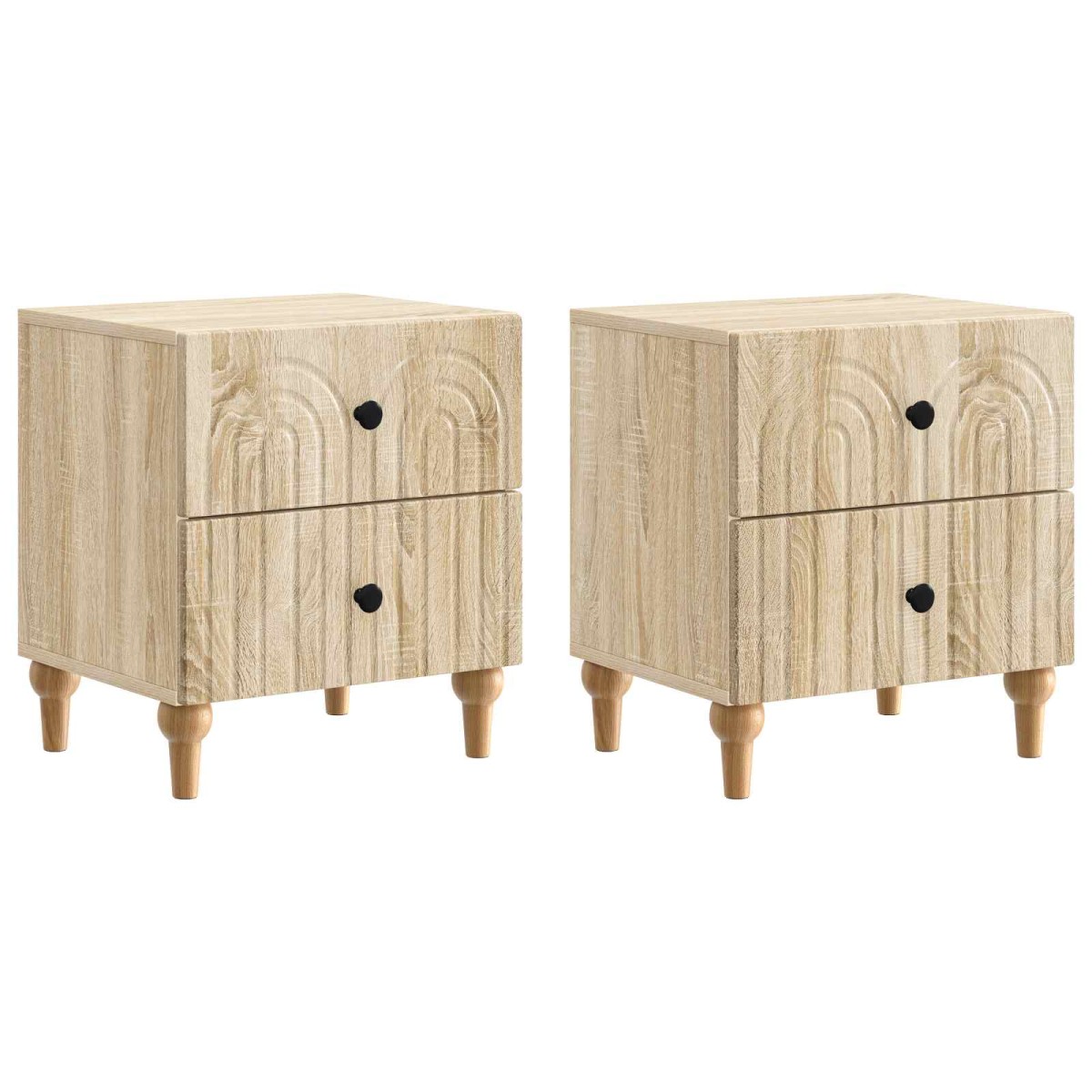 vidaXL Κομοδίνο 2 τμχ. Sonoma Δρυς 43 x 34,5 x 48 εκ