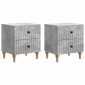 vidaXL Κομοδίνο 2 τμχ. Γκρι Σκυροδέματος 43 x 34,5 x 48 εκ