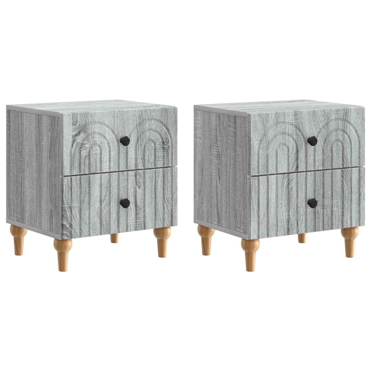 vidaXL Κομοδίνο 2 τμχ. Γκρι Sonoma 43 x 34,5 x 48 εκ