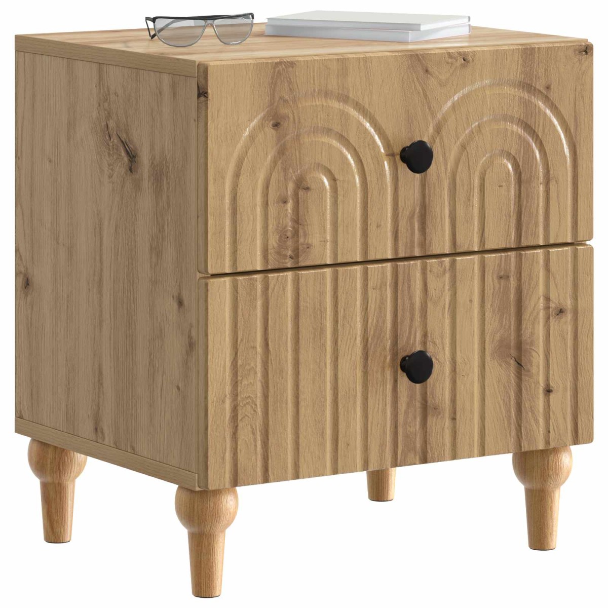 vidaXL Κομοδίνο 2 τμχ. Artisan Δρυς 43 x 34,5 x 48 εκ