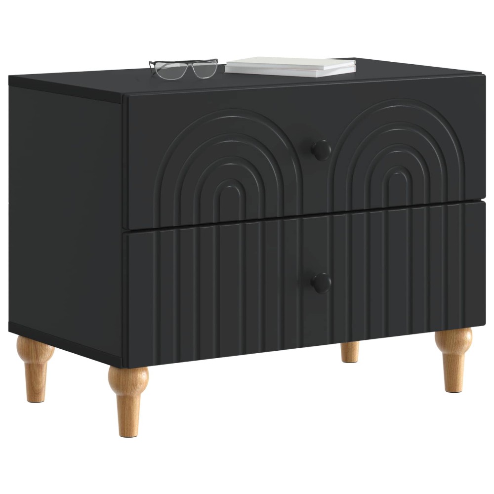 vidaXL Κομοδίνο με συρτάρι Μαύρο 62 x 34,5 x 48 εκ Επεξεργασμένο Ξύλο