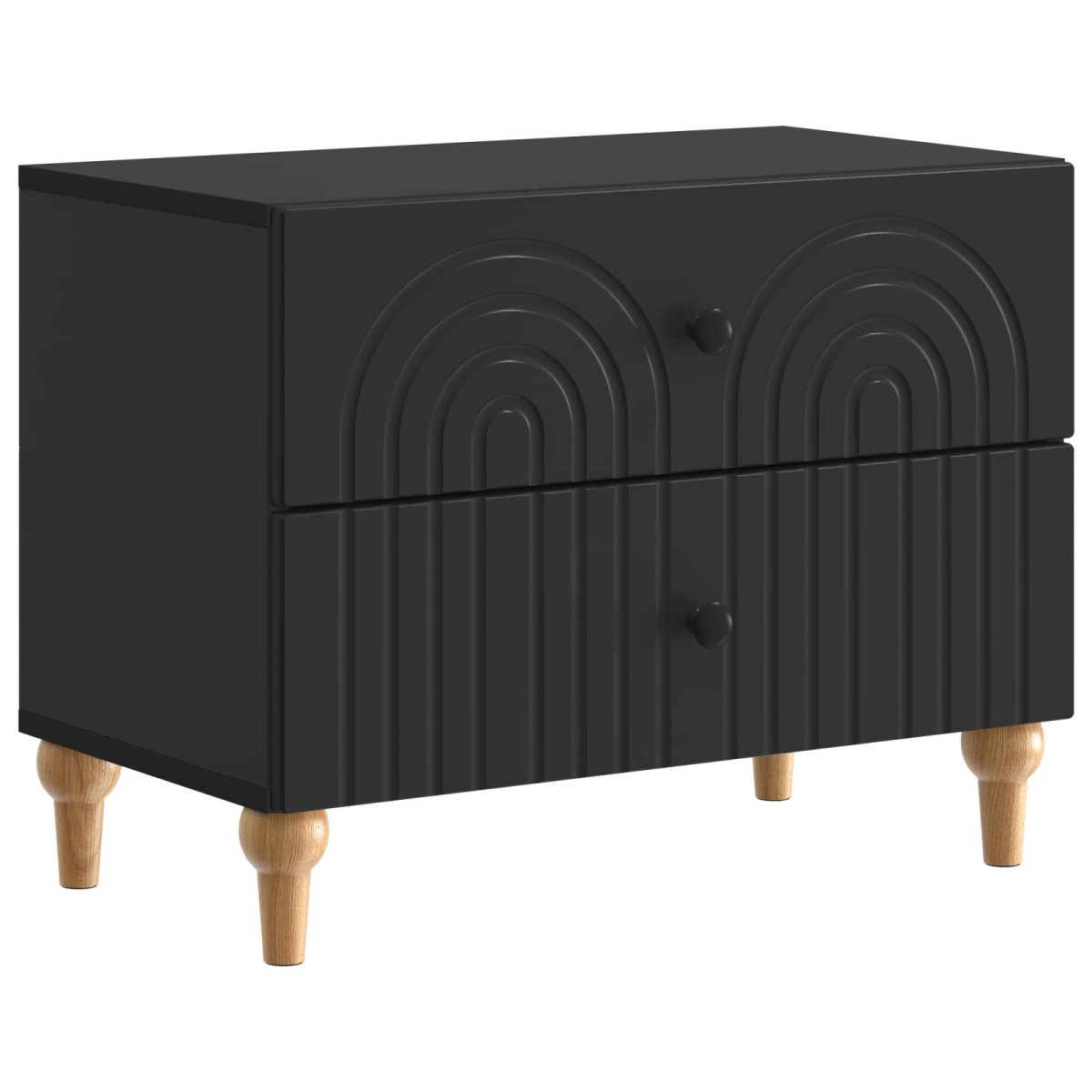 vidaXL Κομοδίνο με συρτάρι Μαύρο 62 x 34,5 x 48 εκ Επεξεργασμένο Ξύλο