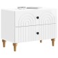 vidaXL Κομοδίνο Γυαλιστερό Λευκό 62 x 34,5 x 48 εκ Επεξεργασμένο Ξύλο