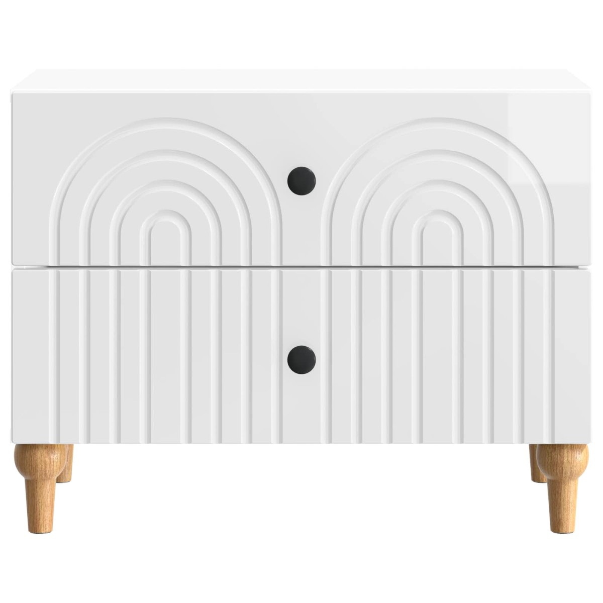 vidaXL Κομοδίνο Γυαλιστερό Λευκό 62 x 34,5 x 48 εκ Επεξεργασμένο Ξύλο