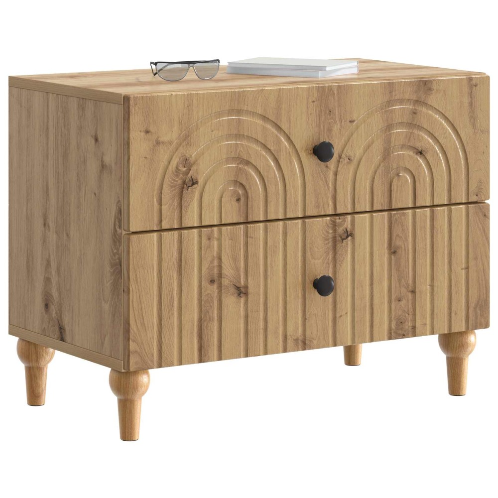 vidaXL Κομοδίνο Artisan Δρυς 62 x 34,5 x 48 εκ Επεξεργασμένο Ξύλο