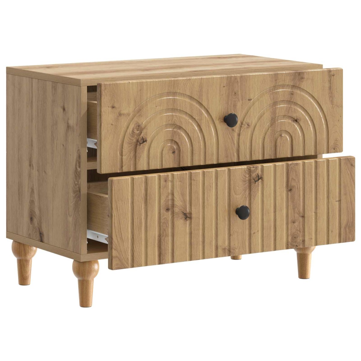 vidaXL Κομοδίνο Artisan Δρυς 62 x 34,5 x 48 εκ Επεξεργασμένο Ξύλο