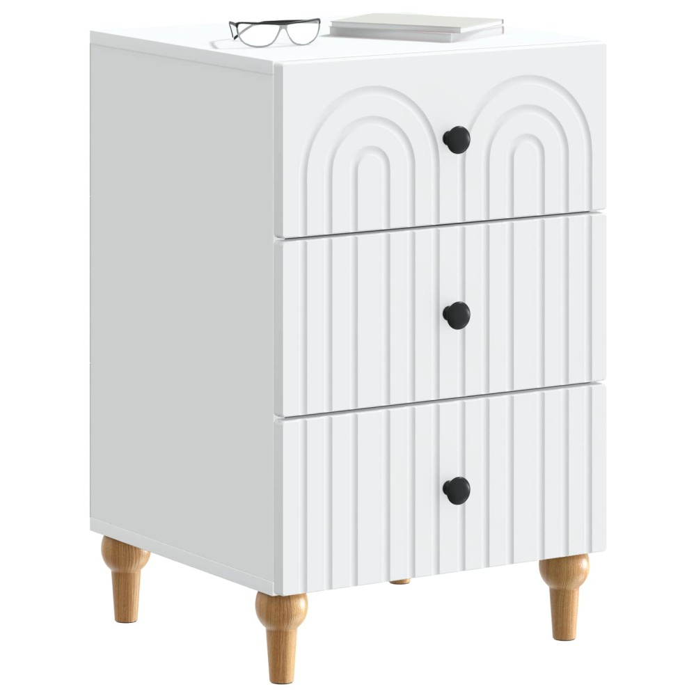 vidaXL Κομοδίνο με συρτάρι Λευκό 43x 41 x 66,5 εκ Επεξεργασμένο Ξύλο