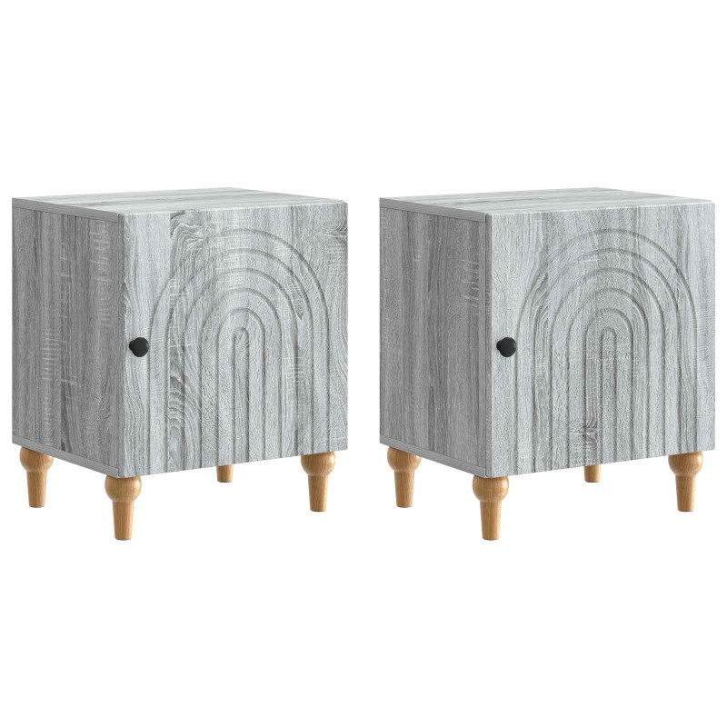 vidaXL Κομοδίνο 2 τμχ. Γκρι Sonoma 43 x 34,5 x 50 εκ