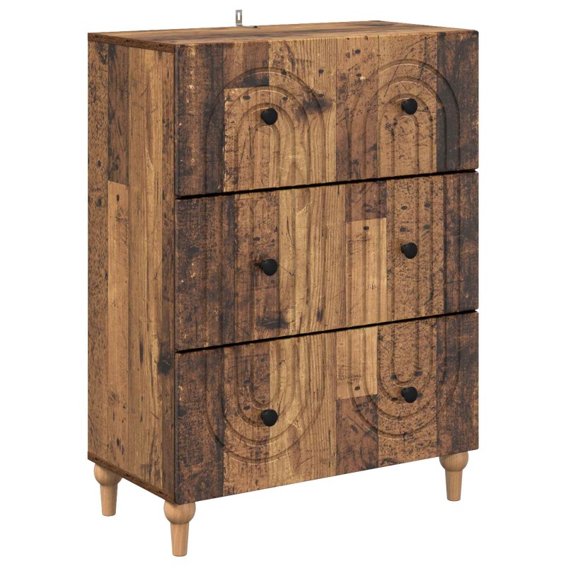 vidaXL Ντουλάπι με Συρτάρια Παλαιωμένο ξύλο 66 x 34,5 x 90 εκ