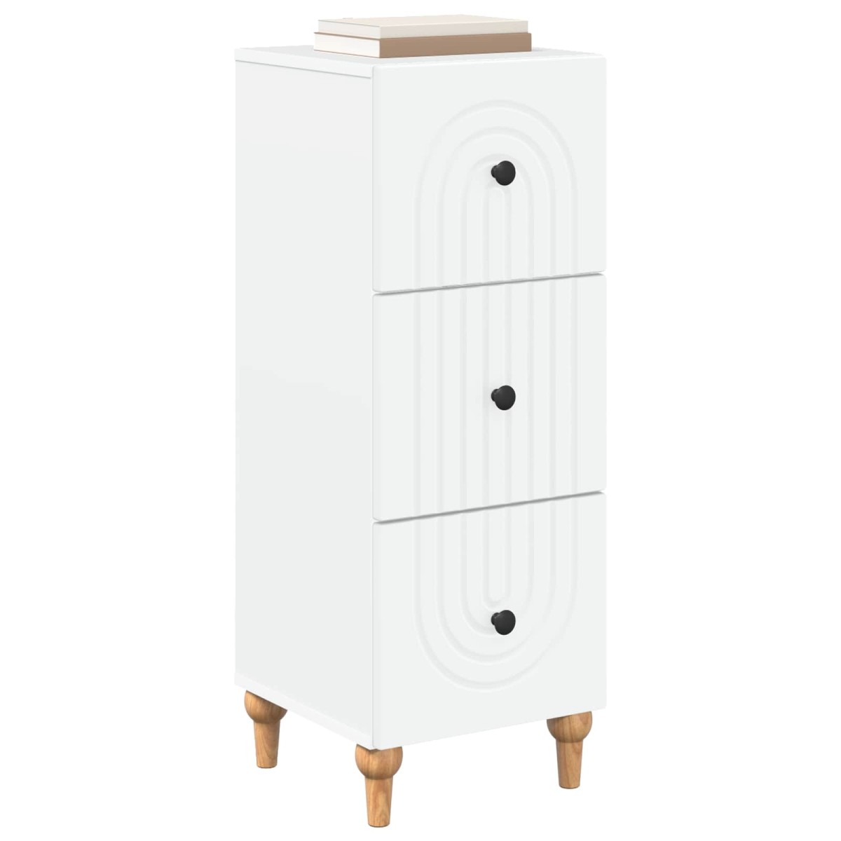 vidaXL Ντουλάπι με Συρτάρια Λευκό 33 x 34,5 x 90 εκ Επεξεργασμένο Ξύλο