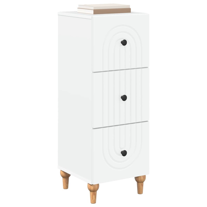 vidaXL Ντουλάπι με Συρτάρια Λευκό 33 x 34,5 x 90 εκ Επεξεργασμένο Ξύλο
