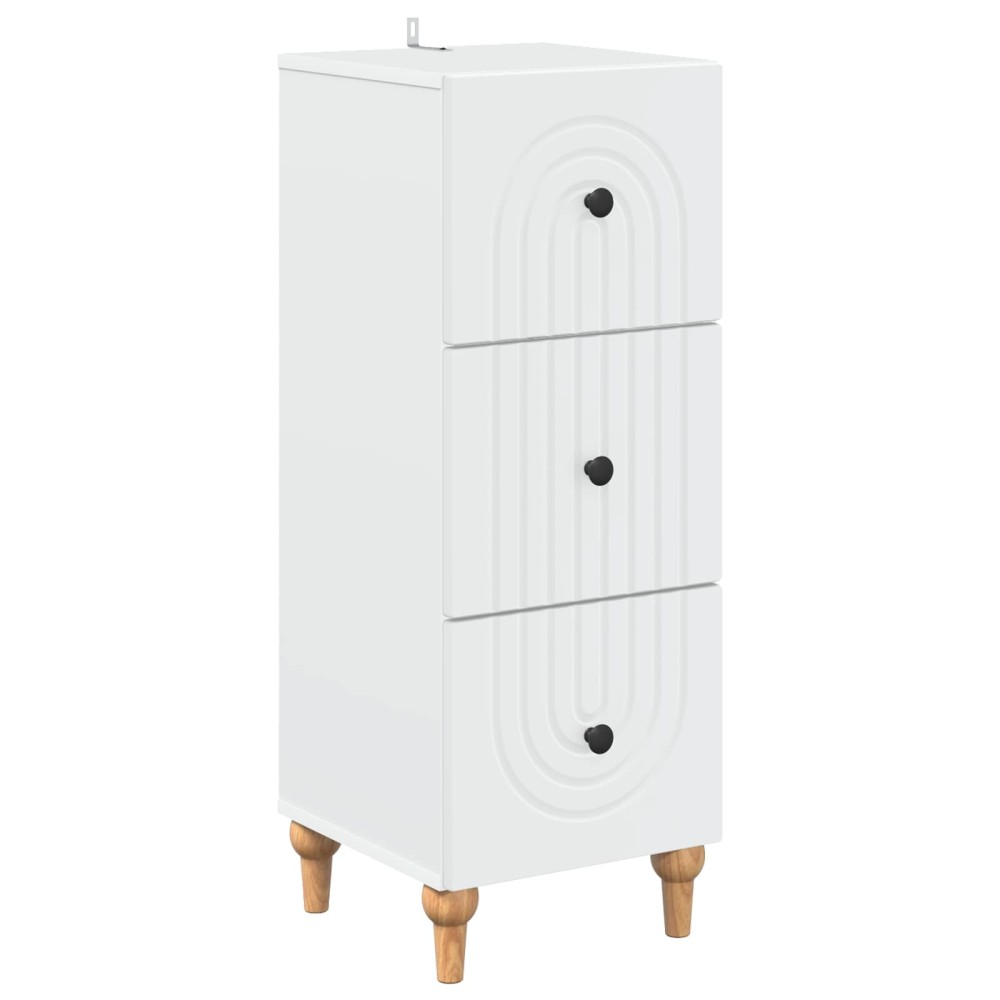 vidaXL Ντουλάπι με Συρτάρια Λευκό 33 x 34,5 x 90 εκ Επεξεργασμένο Ξύλο