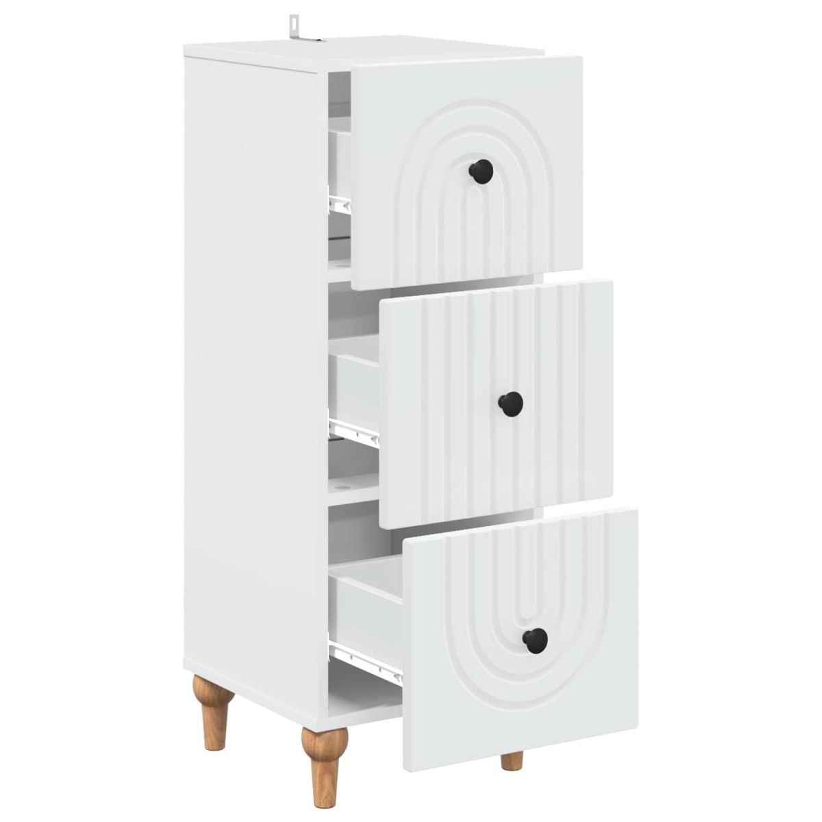vidaXL Ντουλάπι με Συρτάρια Λευκό 33 x 34,5 x 90 εκ Επεξεργασμένο Ξύλο
