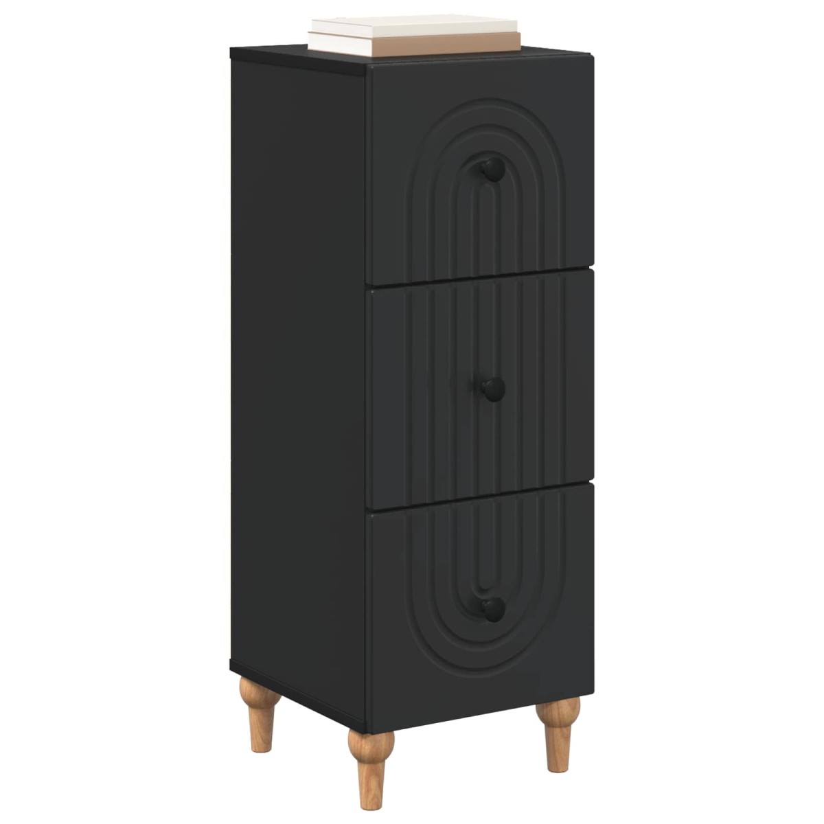 vidaXL Ντουλάπι με Συρτάρια Μαύρο 33 x 34,5 x 90 εκ Επεξεργασμένο Ξύλο