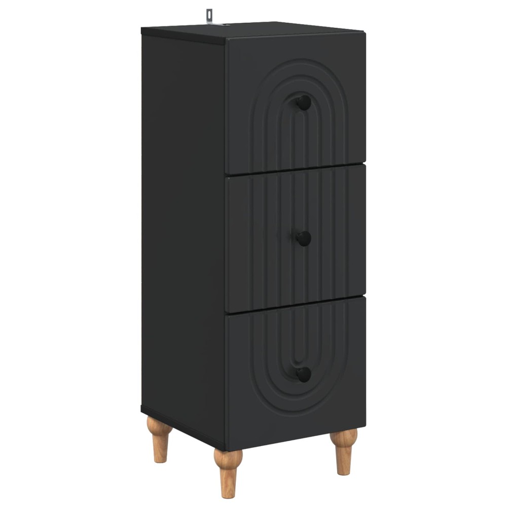 vidaXL Ντουλάπι με Συρτάρια Μαύρο 33 x 34,5 x 90 εκ Επεξεργασμένο Ξύλο