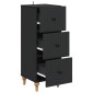 vidaXL Ντουλάπι με Συρτάρια Μαύρο 33 x 34,5 x 90 εκ Επεξεργασμένο Ξύλο