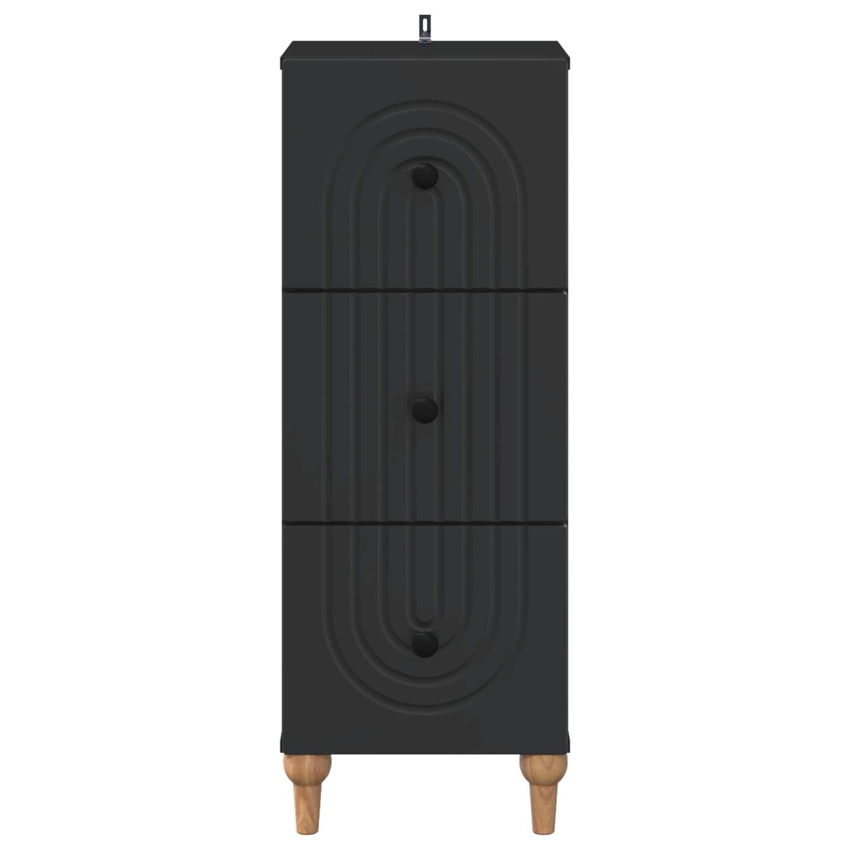 vidaXL Ντουλάπι με Συρτάρια Μαύρο 33 x 34,5 x 90 εκ Επεξεργασμένο Ξύλο