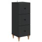 vidaXL Ντουλάπι με Συρτάρια Μαύρο 33 x 34,5 x 90 εκ Επεξεργασμένο Ξύλο