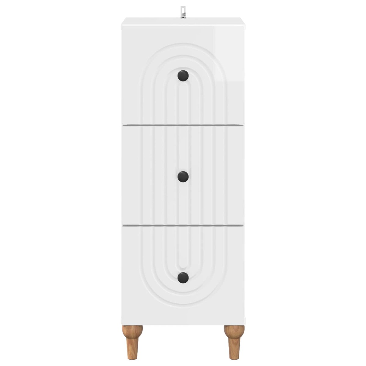 vidaXL Ντουλάπι με Συρτάρια Γυαλιστερό Λευκό 33 x 34,5 x 90 εκ