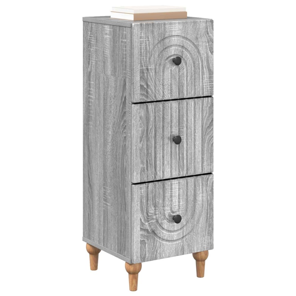 vidaXL Ντουλάπι με Συρτάρια Γκρι Sonoma 33 x 34,5 x 90 εκ