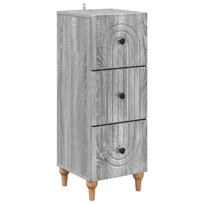 vidaXL Ντουλάπι με Συρτάρια Γκρι Sonoma 33 x 34,5 x 90 εκ