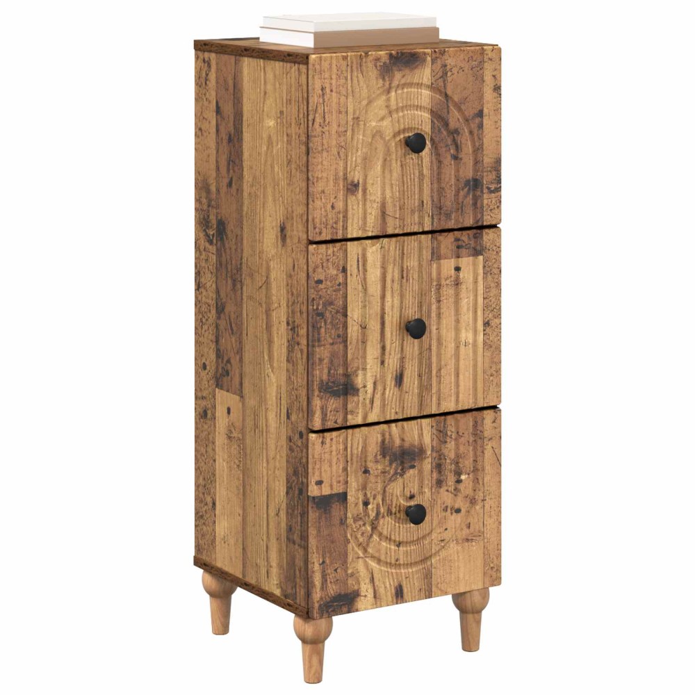vidaXL Ντουλάπι με Συρτάρια Παλαιωμένο ξύλο 33 x 34,5 x 90 εκ