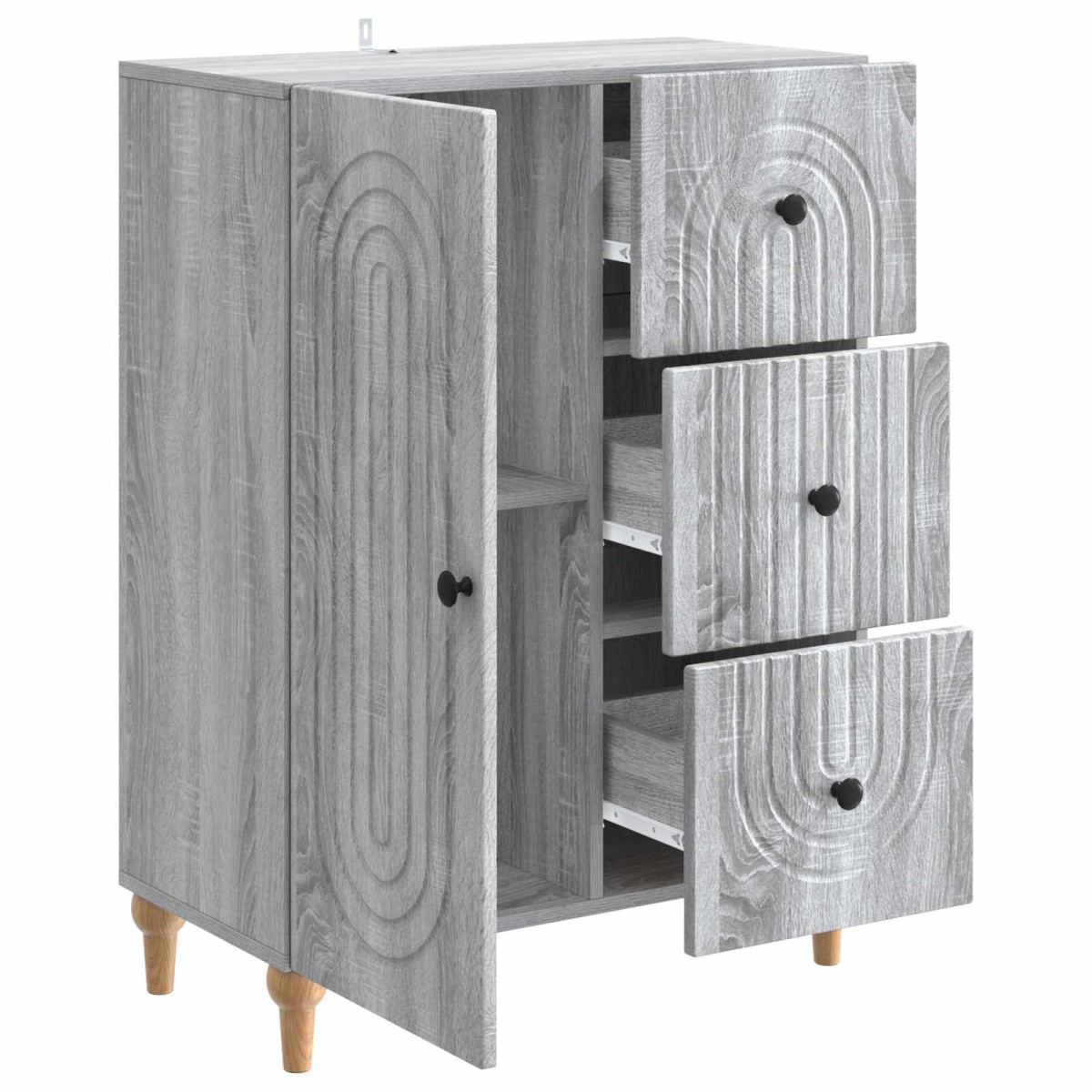 vidaXL Πλαϊνό γραφείο Γκρι Sonoma 66 x 34,5 x 90 εκ Επεξεργασμένο Ξύλο