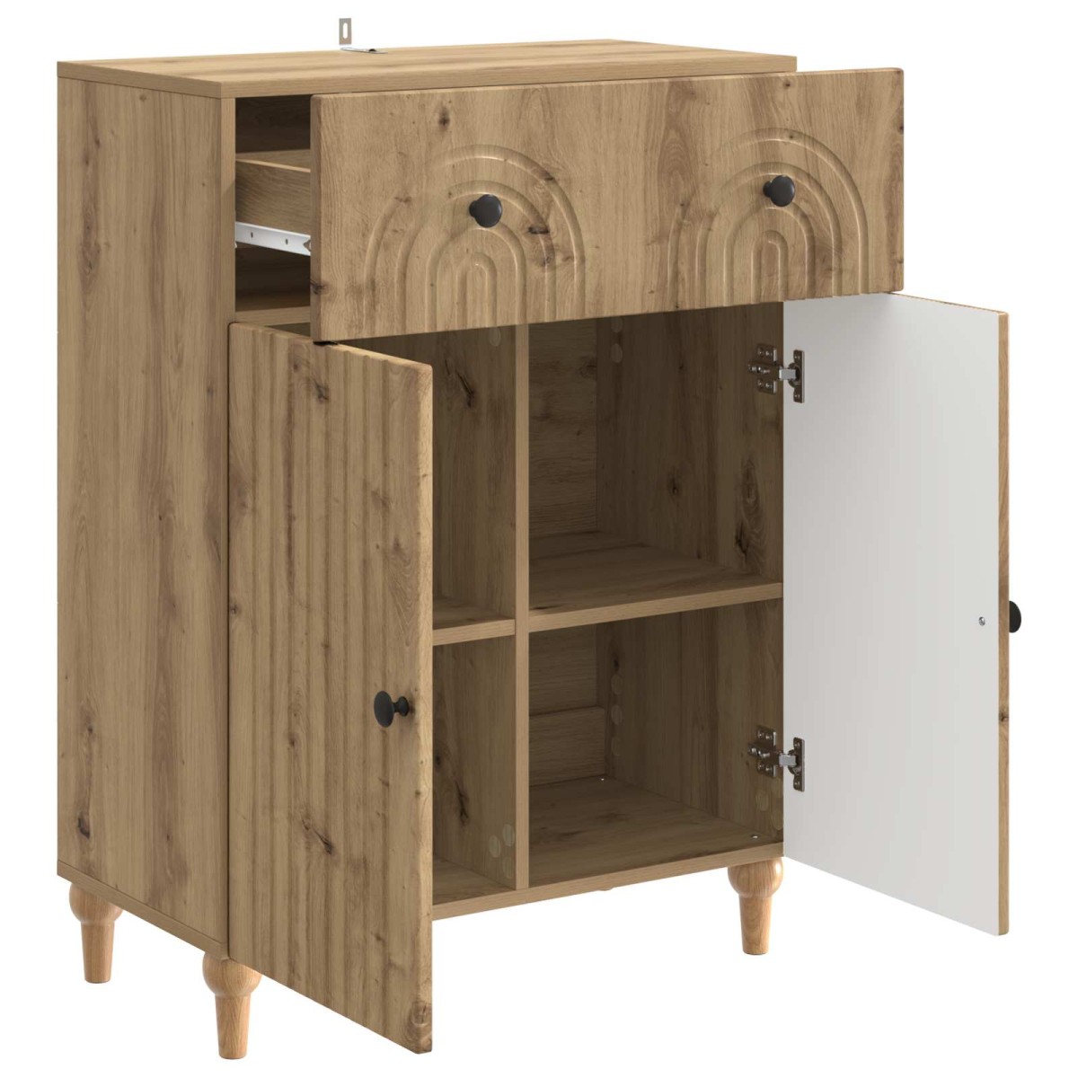 vidaXL Πλαϊνό γραφείο Artisan Δρυς 66 x 34,5 x 90 εκ