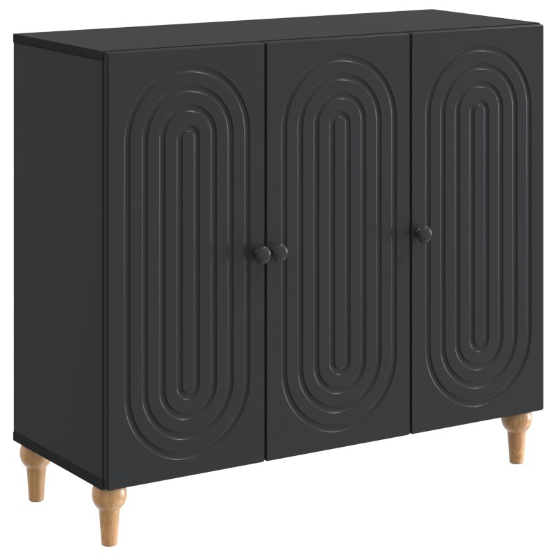 vidaXL Πλαϊνό γραφείο Μαύρο 89 x 34,5 x 80 εκ Επεξεργασμένο Ξύλο