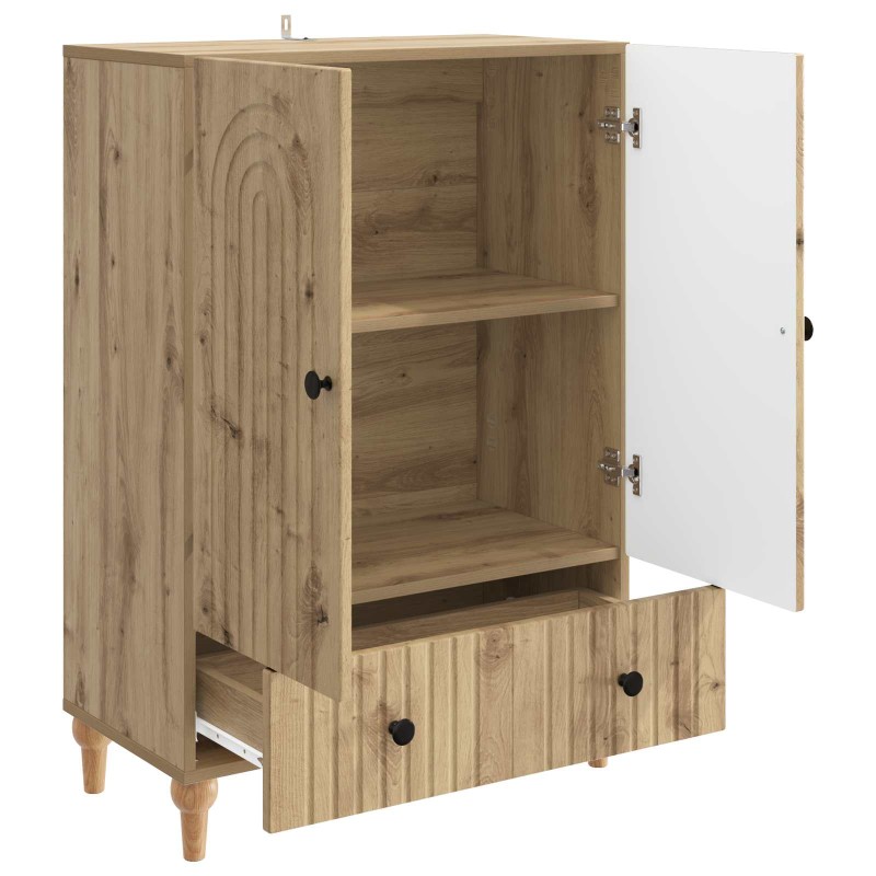 vidaXL Πλαϊνό γραφείο Artisan Δρυς 66 x 34,5 x 95 εκ.