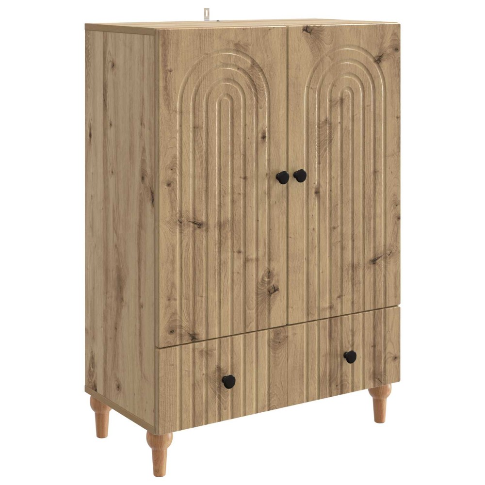 vidaXL Πλαϊνό γραφείο Artisan Δρυς 66 x 34,5 x 95 εκ.