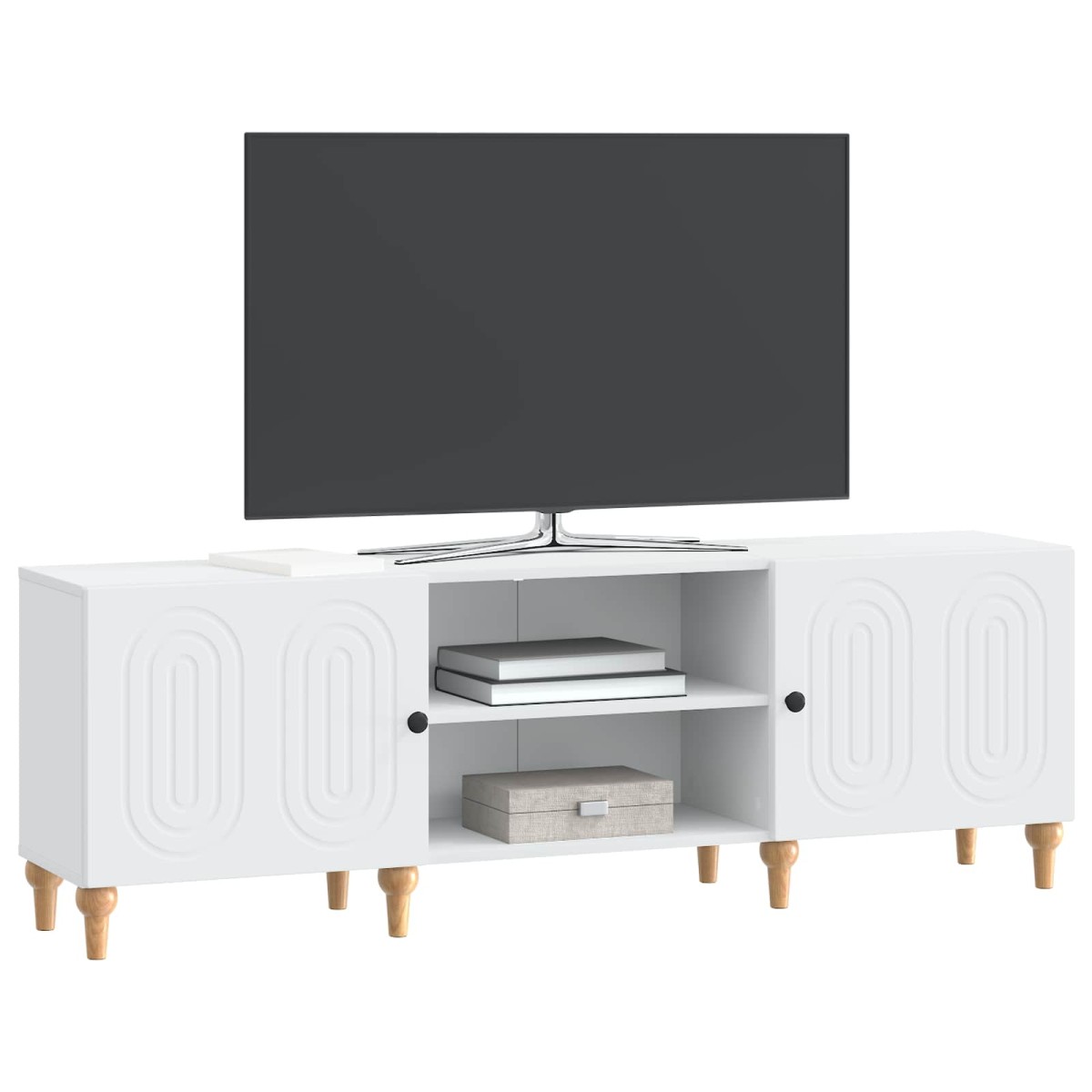 vidaXL Ντουλάπι TV Λευκό 150 x 31 x 50 εκ. Επεξεργασμένο Ξύλο