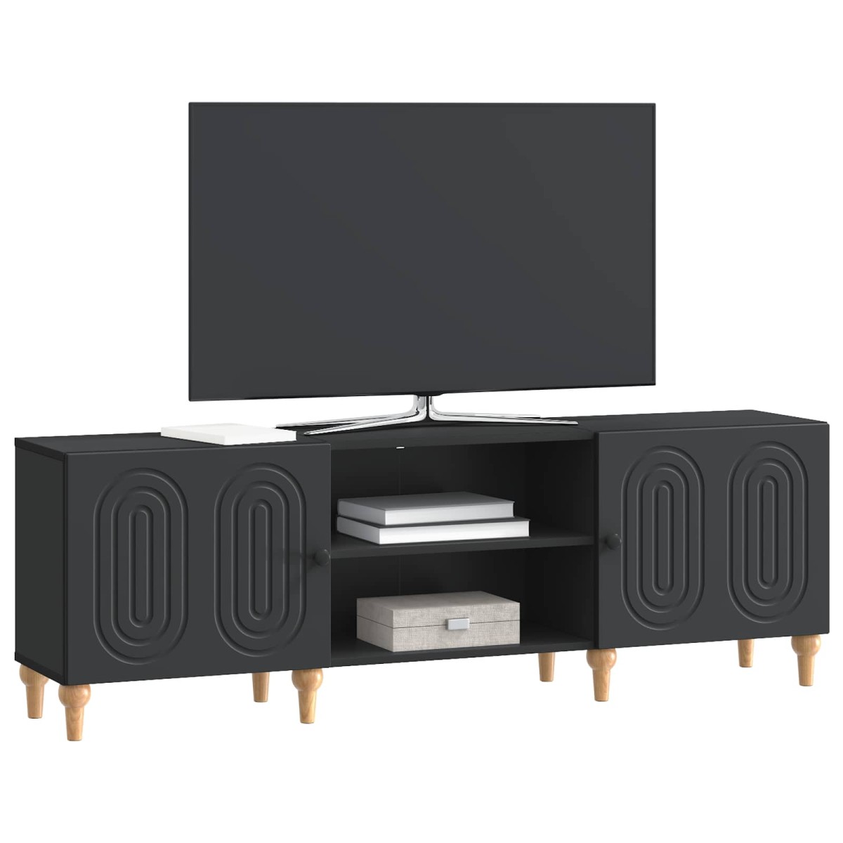 vidaXL Ντουλάπι TV Μαύρο 150 x 31 x 50 εκ. Επεξεργασμένο Ξύλο
