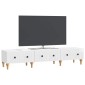 vidaXL Ντουλάπι TV με συρτάρι Γυαλιστερό Λευκό 147 x 34,5 x 30 εκ