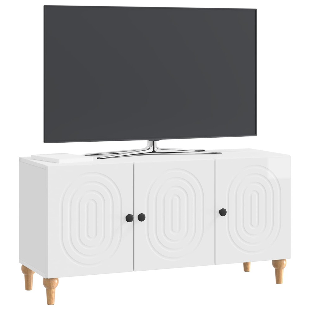 vidaXL Ντουλάπι TV Γυαλιστερό Λευκό 99 x 34,5 x 50 εκ.