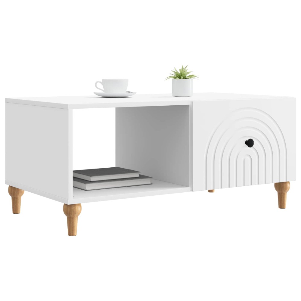 vidaXL Τραπεζάκι σαλονιού Λευκό 90 x 50 x 40 cm Επεξεργασμένο Ξύλο