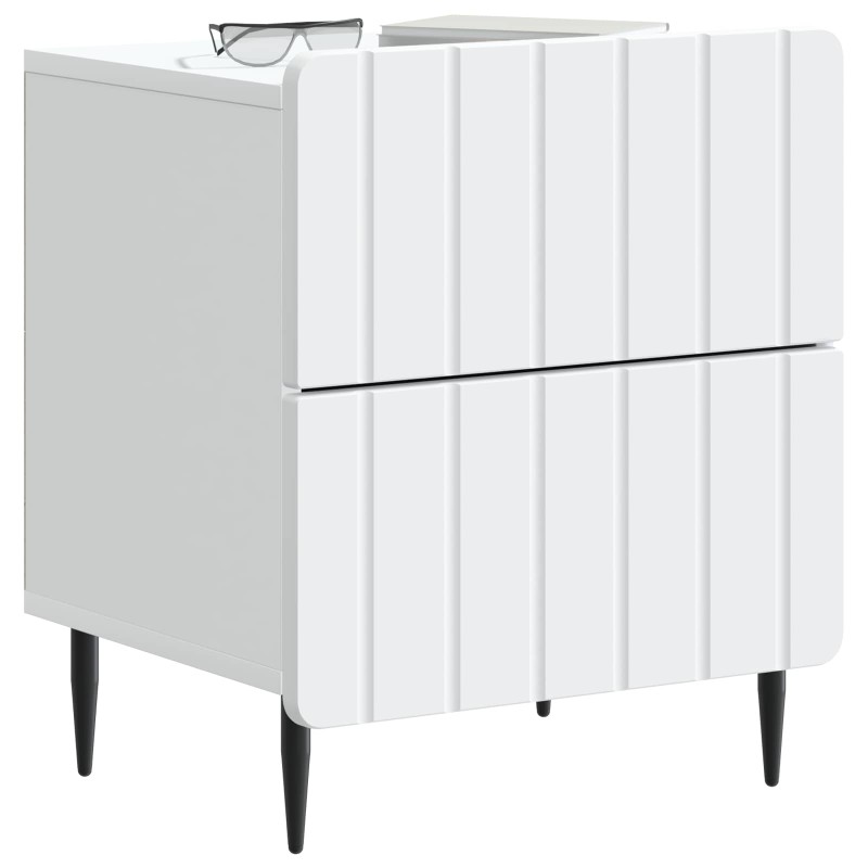 vidaXL Κομοδίνο Λευκό 43 x 34,5 x 49,5 εκ Επεξεργασμένο Ξύλο