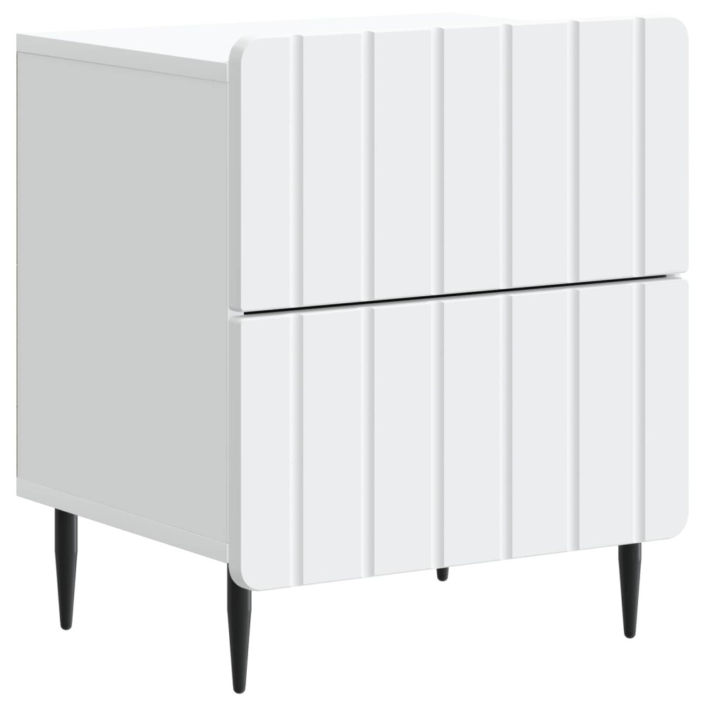 vidaXL Κομοδίνο Λευκό 43 x 34,5 x 49,5 εκ Επεξεργασμένο Ξύλο
