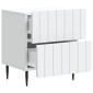 vidaXL Κομοδίνο Λευκό 43 x 34,5 x 49,5 εκ Επεξεργασμένο Ξύλο
