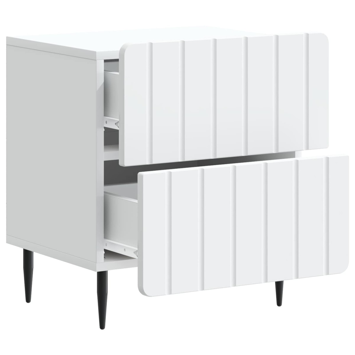vidaXL Κομοδίνο 2 τεμ. Λευκό 43 x 34,5 x 49,5 εκ Επεξεργασμένο Ξύλο