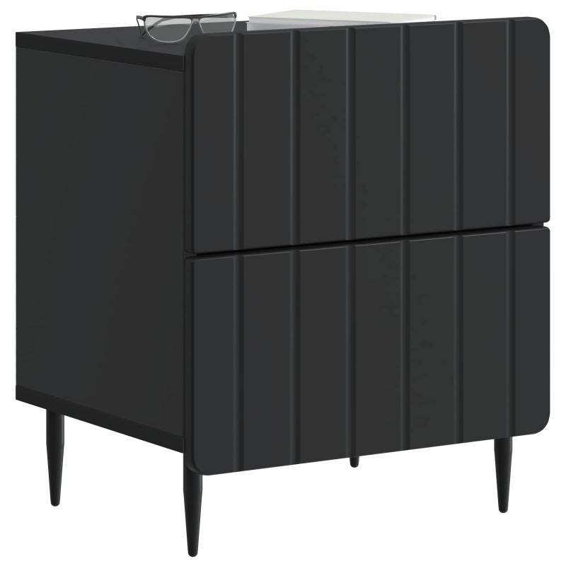 vidaXL Κομοδίνο Μαύρο 43 x 34,5 x 49,5 εκ Επεξεργασμένο Ξύλο