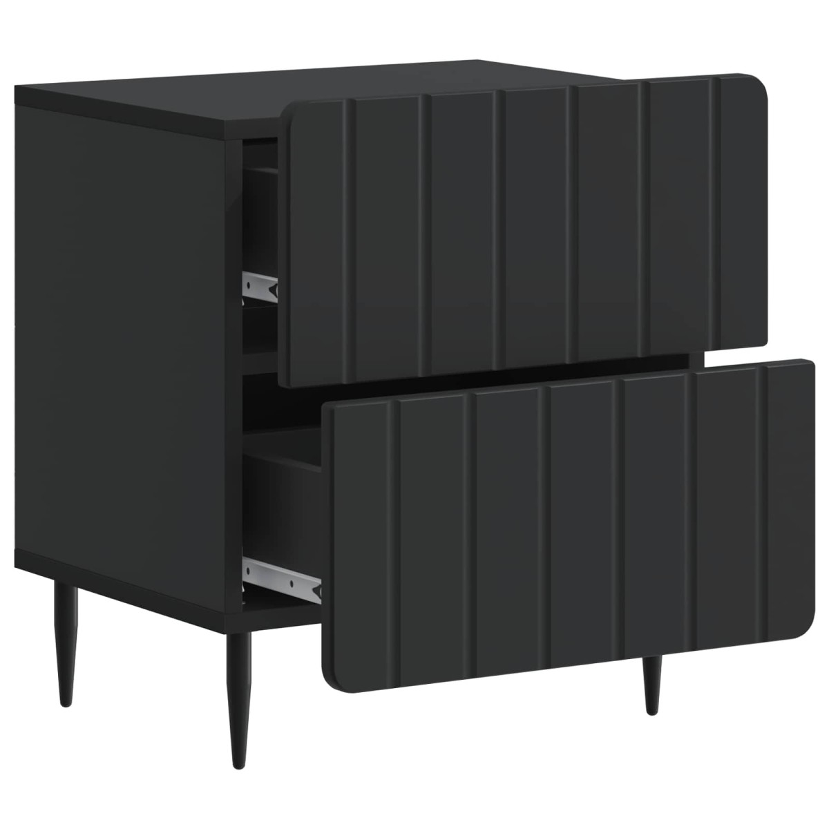 vidaXL Κομοδίνο Μαύρο 43 x 34,5 x 49,5 εκ Επεξεργασμένο Ξύλο