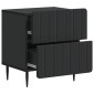 vidaXL Κομοδίνο Μαύρο 43 x 34,5 x 49,5 εκ Επεξεργασμένο Ξύλο