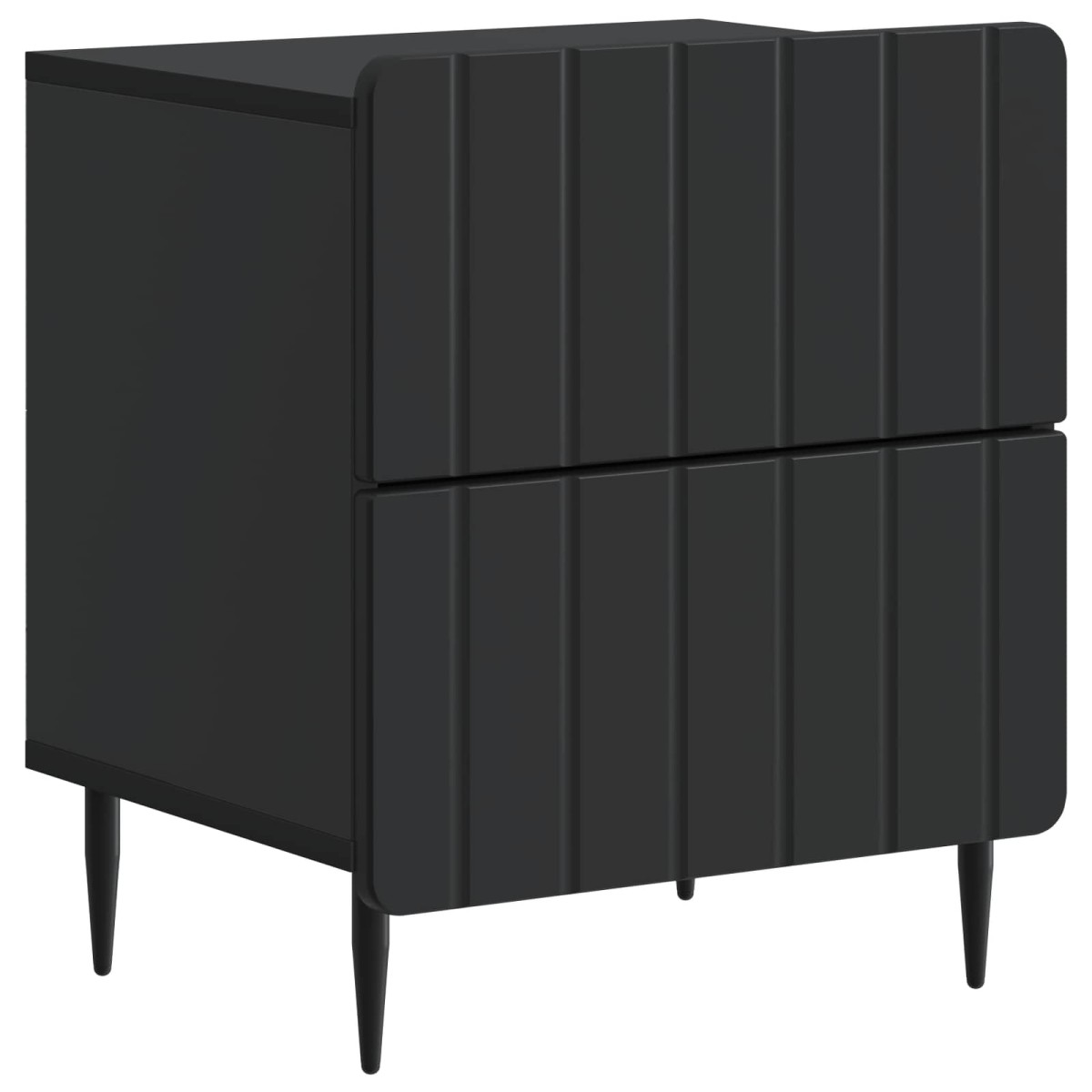vidaXL Κομοδίνο 2 τεμ. Μαύρο 43 x 34,5 x 49,5 εκ Επεξεργασμένο Ξύλο