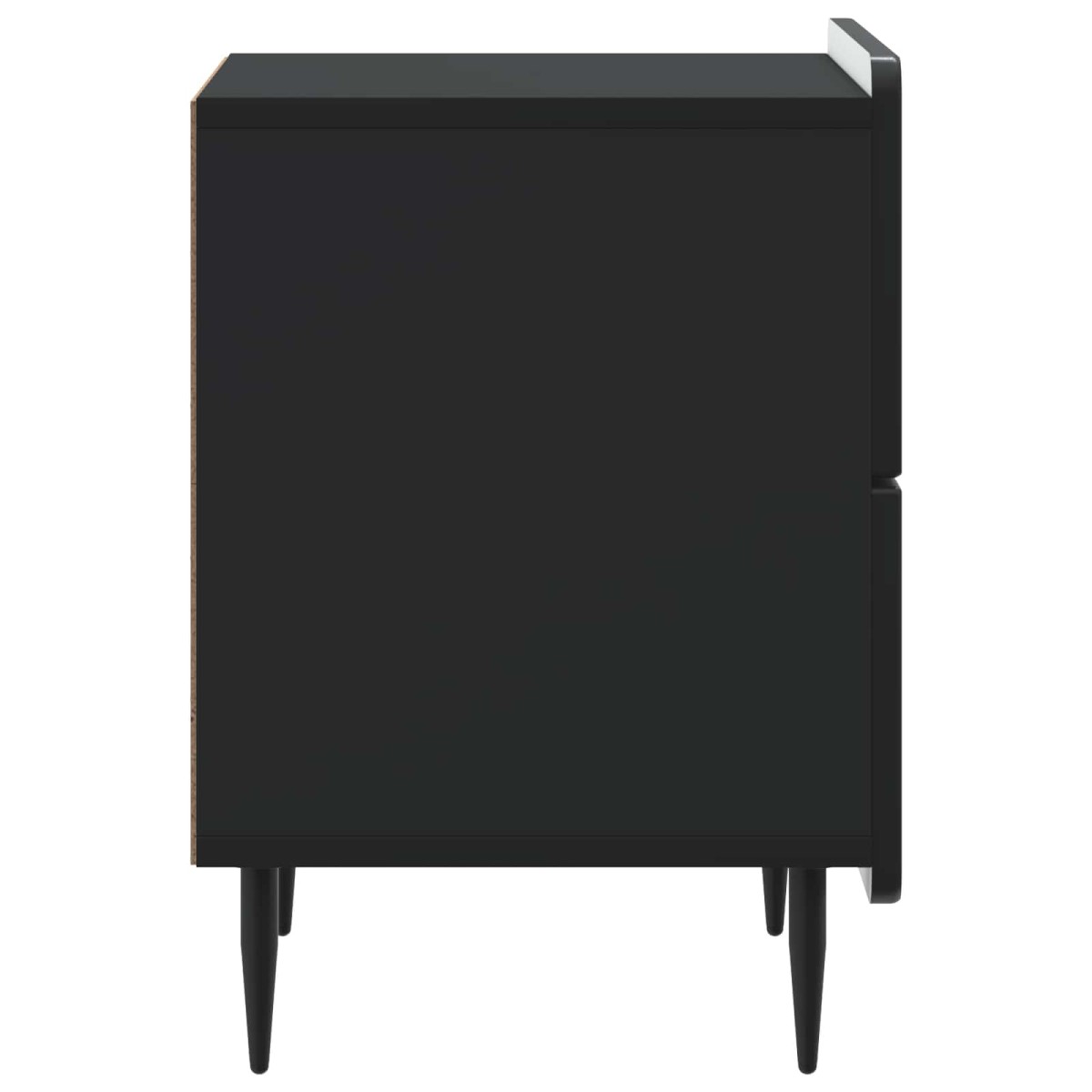 vidaXL Κομοδίνο 2 τεμ. Μαύρο 43 x 34,5 x 49,5 εκ Επεξεργασμένο Ξύλο
