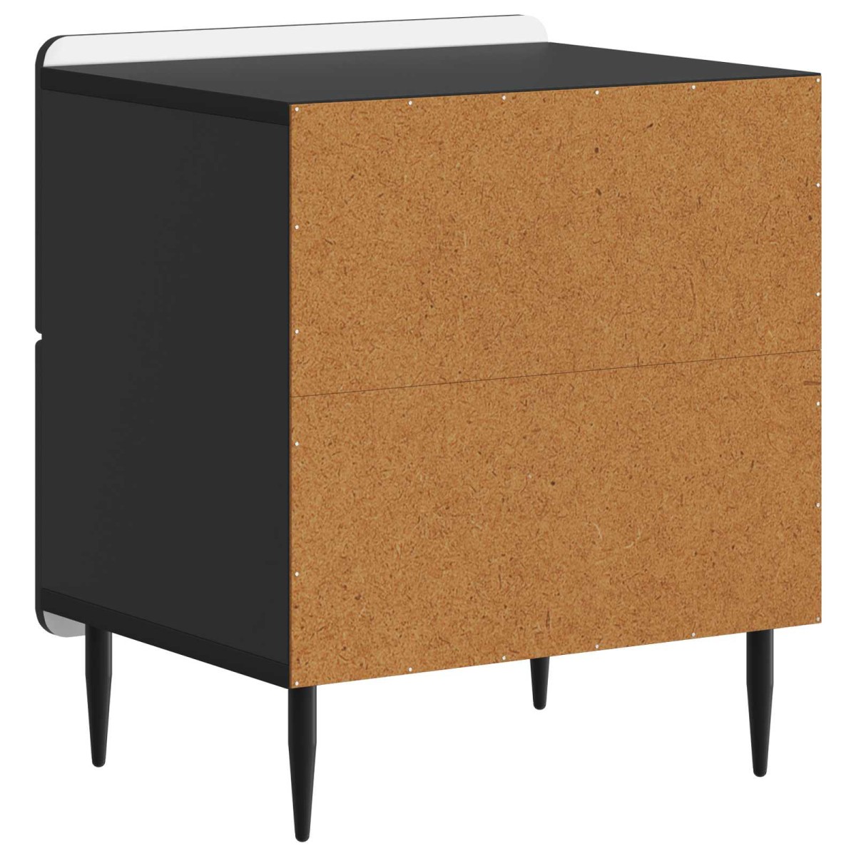 vidaXL Κομοδίνο 2 τεμ. Μαύρο 43 x 34,5 x 49,5 εκ Επεξεργασμένο Ξύλο