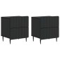 vidaXL Κομοδίνο 2 τεμ. Μαύρο 43 x 34,5 x 49,5 εκ Επεξεργασμένο Ξύλο