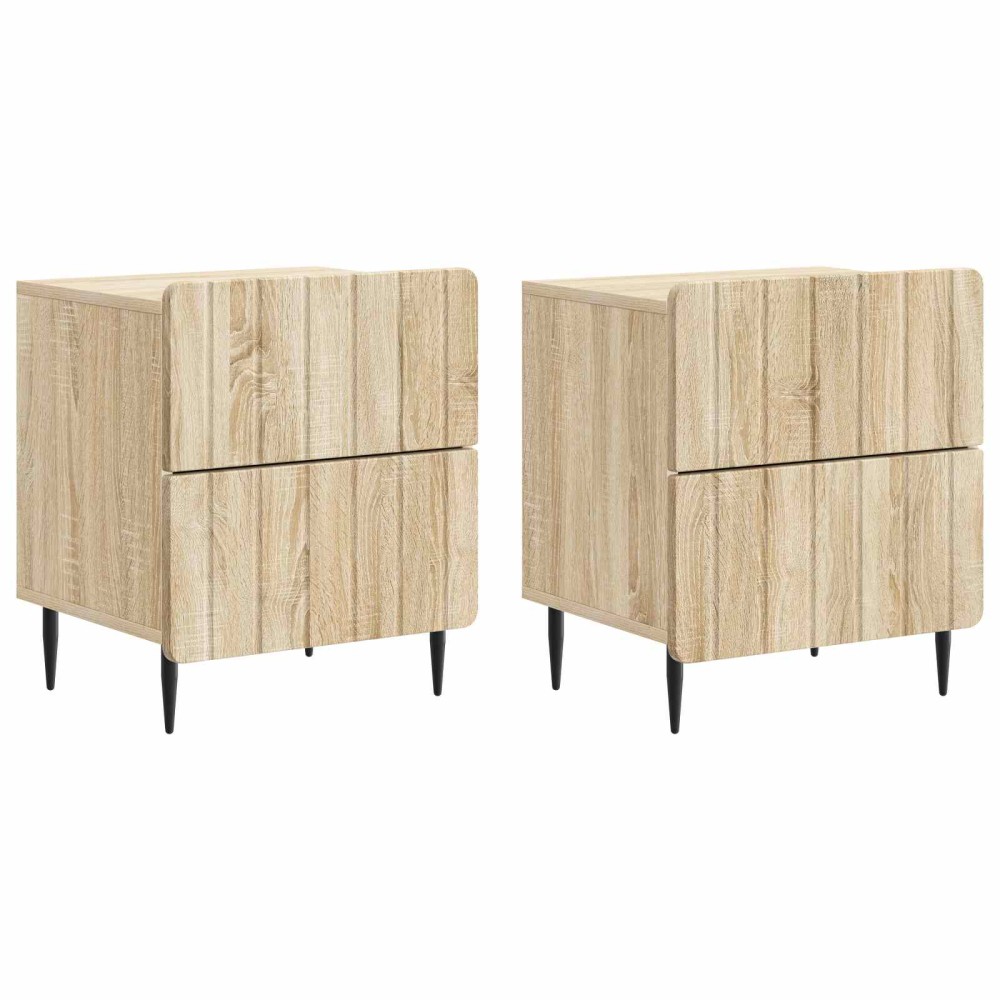 vidaXL Κομοδίνο 2 τεμ. Sonoma Δρυς 43 x 34,5 x 49,5 εκ