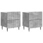 vidaXL Κομοδίνο 2 τεμ. Γκρι Σκυροδέματος 43 x 34,5 x 49,5 εκ